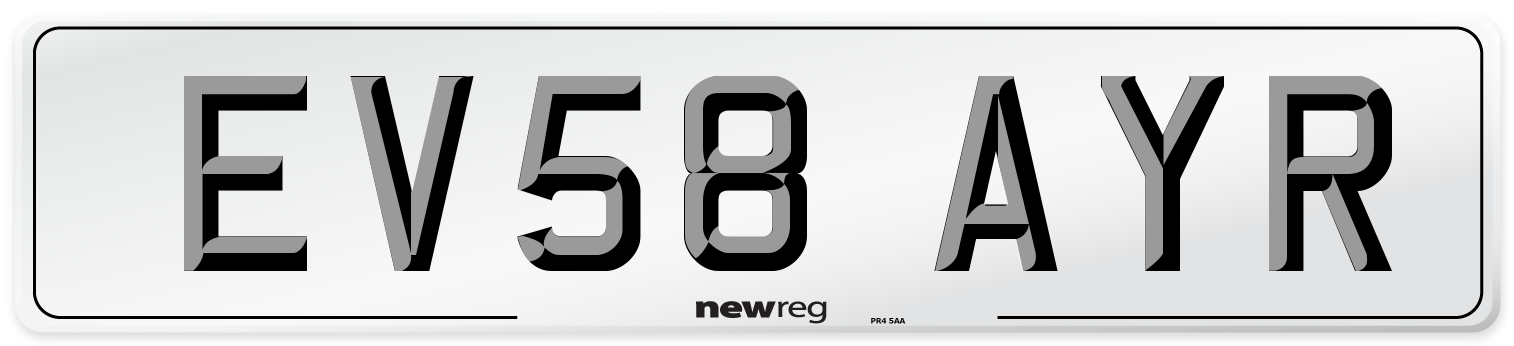 EV58 AYR Number Plate from New Reg
